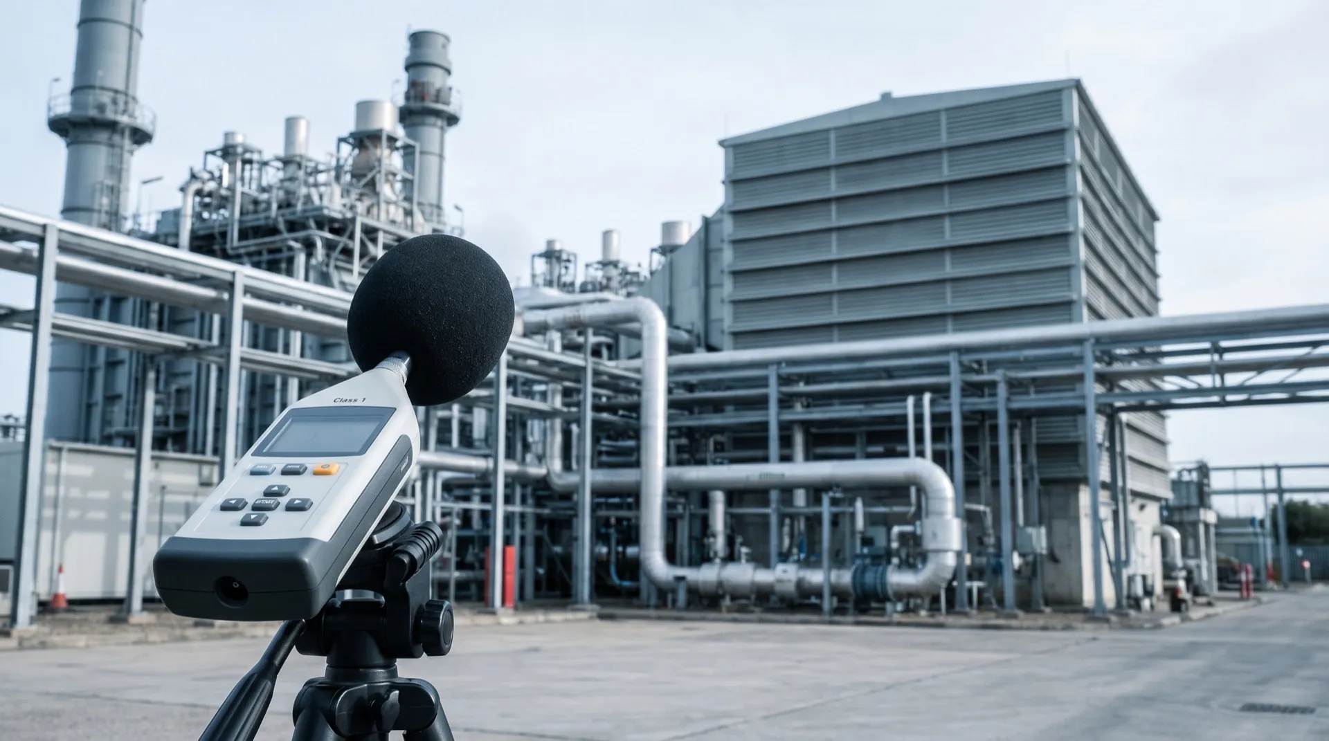 Acoustic survey equipment on a power-generation site