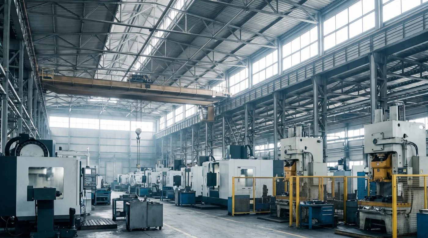 Heavy industry manufacturing floor