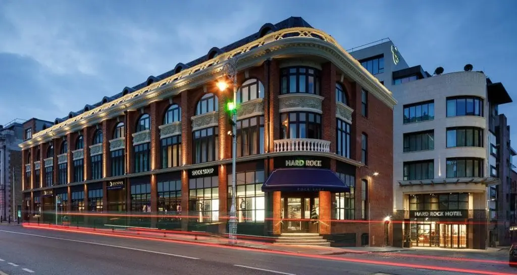 Hard Rock Hotel Dublin on Lord Edward Street, designed with advanced acoustic solutions by Allegro Acoustics.